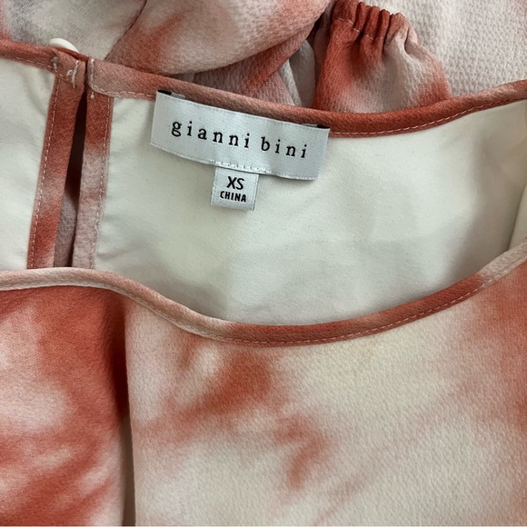 GIANNI BINI TIE DYE MINI DRESS WITH BLOSY SLEEVES ROPE BELT SIZE XS - Picture 12 of 13